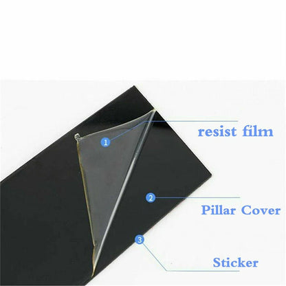 6Pcs Black Door Window Pillar Posts Cover Trim for Honda Fit Jazz (2014-2019)