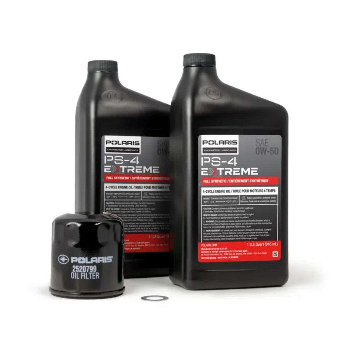 Full Synthetic Oil Change Kit for Polaris (PS-4 Extreme 0W-50) 2890055