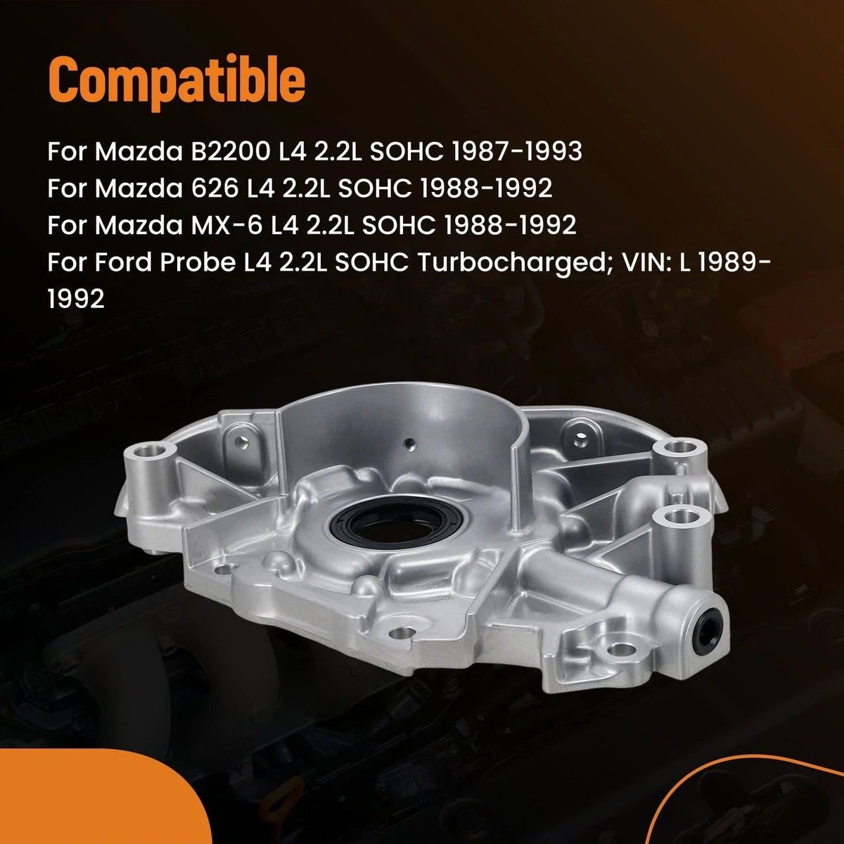 Engine Oil Pump for Mazda B2200 L4 2.2L (1987–1993) M151 Aluminum Housing