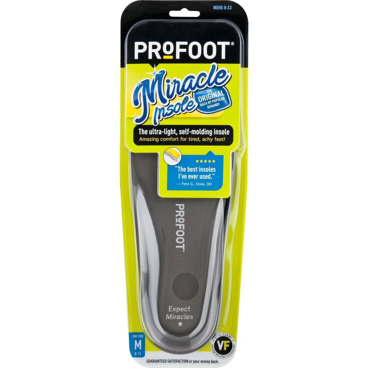 Miracle Insole for Men's Shoes (Size 8-13) - 1 Pair