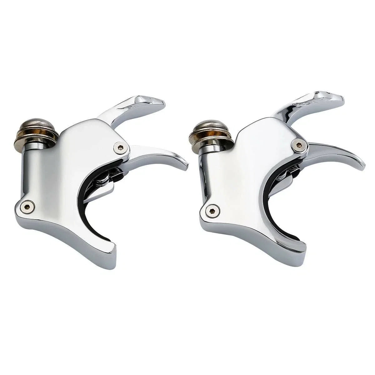 Quick Release Chrome Windshield Clamps for Harley Dyna Sportster (39mm 41mm 49mm)