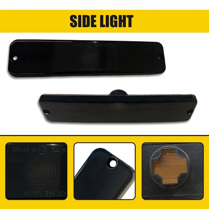2X Front Bumper Side Marker Light Housing Case Smoke for Jeep Wrangler YJ (1987–1995)