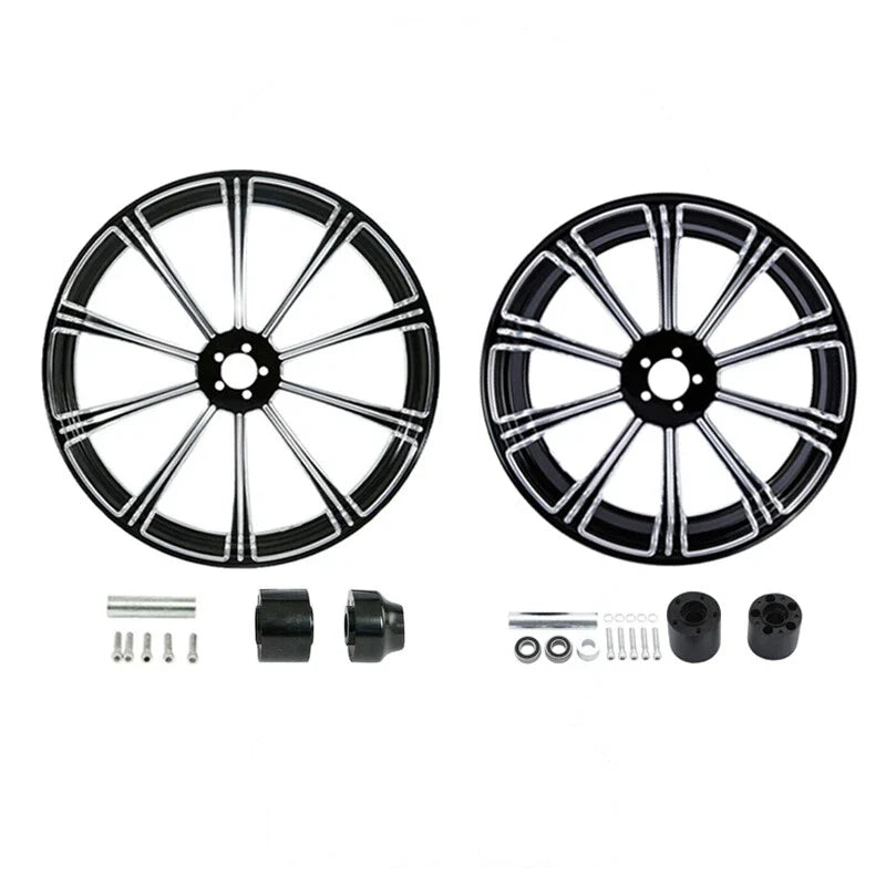 26" Front & 18" Rear Wheel Rim Hub & Pulley Sprocket for Harley Road Glide (2009–2023)