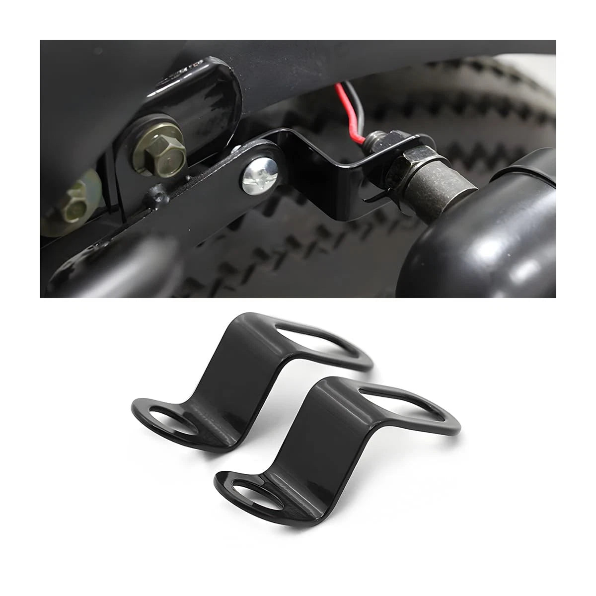 2X Motorcycle Turn Signal Brackets for Universal L 62mm/2.44 (Black)