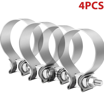 4PCS 5" Exhaust Clamp Lap Joint for Universal Applications (T304 Stainless Steel)