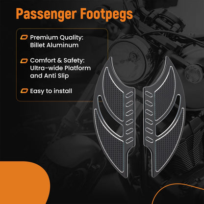 Set of 2 Rear Passenger Foot Pegs for Motorcycle (8YJZB5)