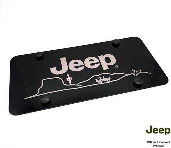 License Plate Frame Black Stainless for Jeep Wrangler JL (2018–2024)