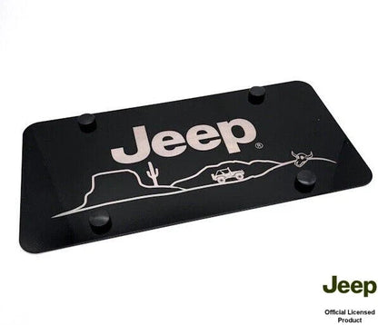 License Plate Frame Black Stainless for Jeep Wrangler JL (2018–2024)