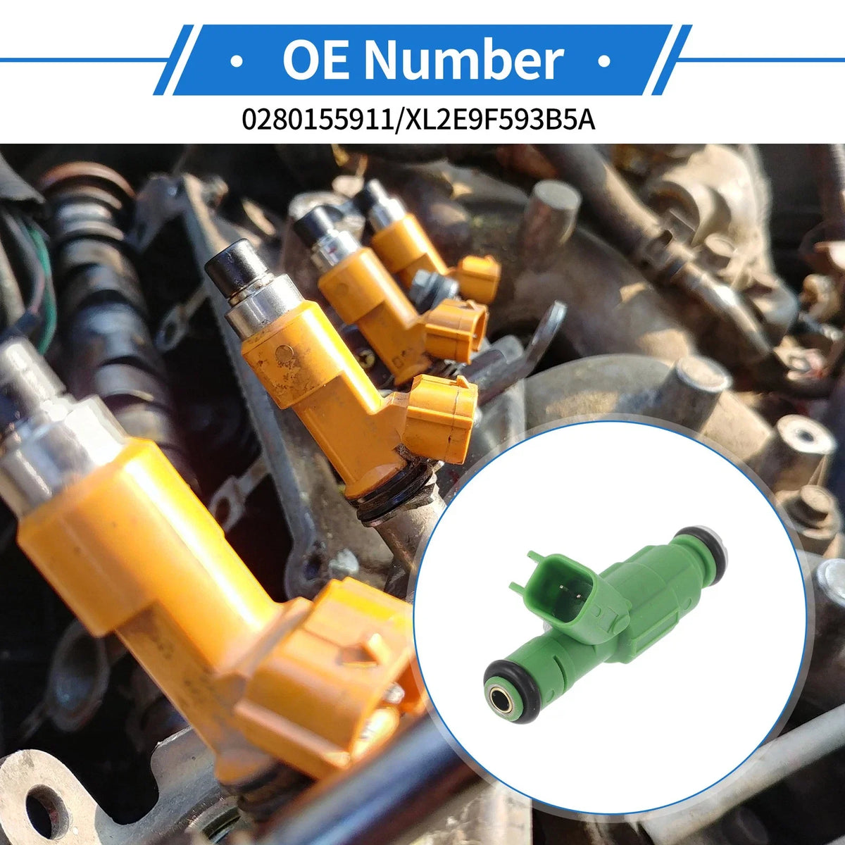 1 Pc Fuel Injector No.0280155911/XL2E9F593B5A for Ford Contour (1998–2000)