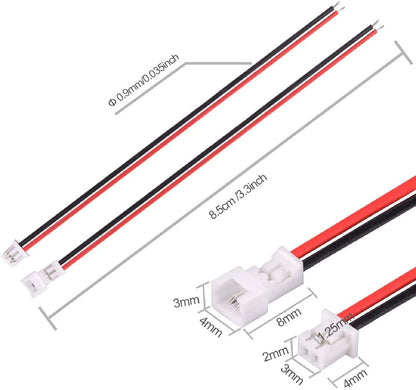 2X JST 1.25mm 2 Pin Micro Connectors for Automotive Applications