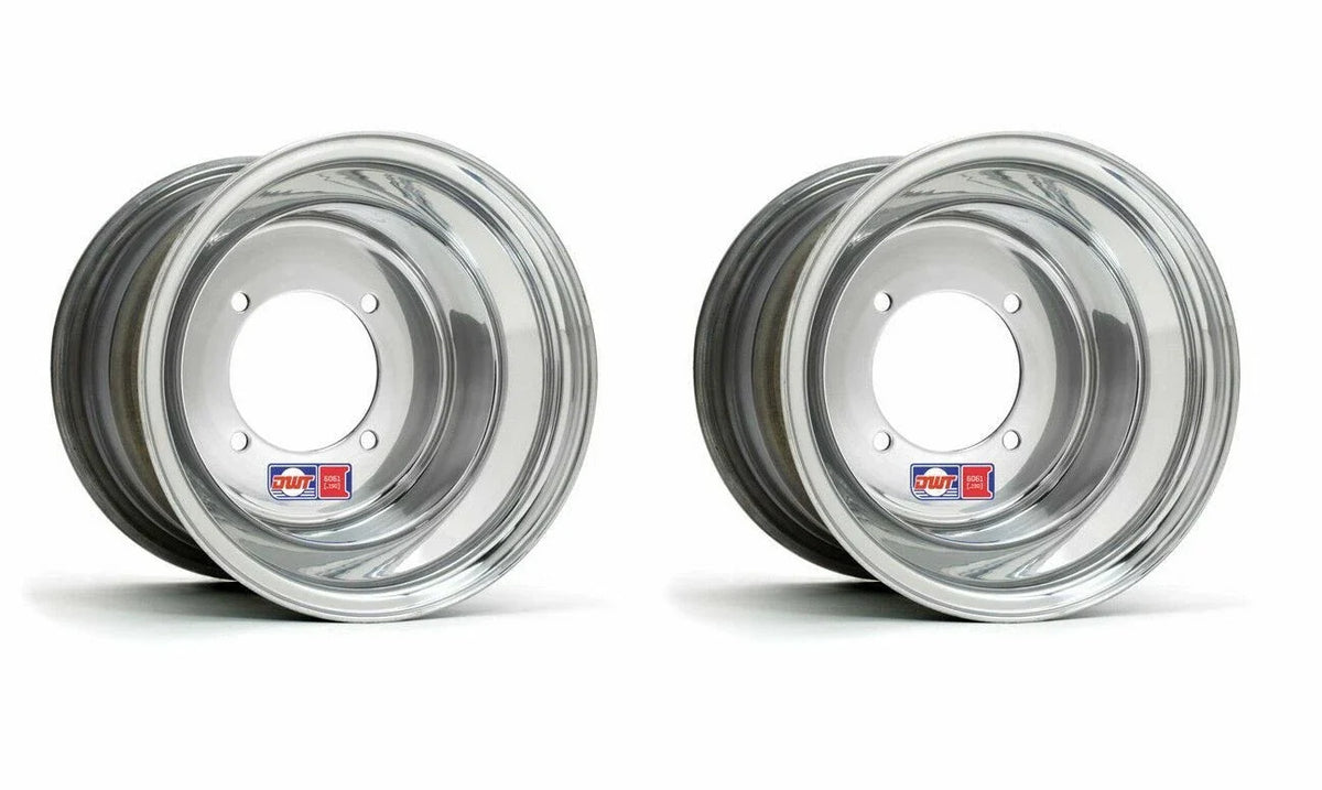 2X DWT .190 Polished ATV Rear Wheels Rims 9x8 for Honda 450R 400EX 250R