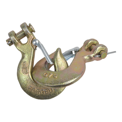 Set of 4 Clevis Slip Hooks 5/16" Heavy Duty Forged Steel with Safety Latch
