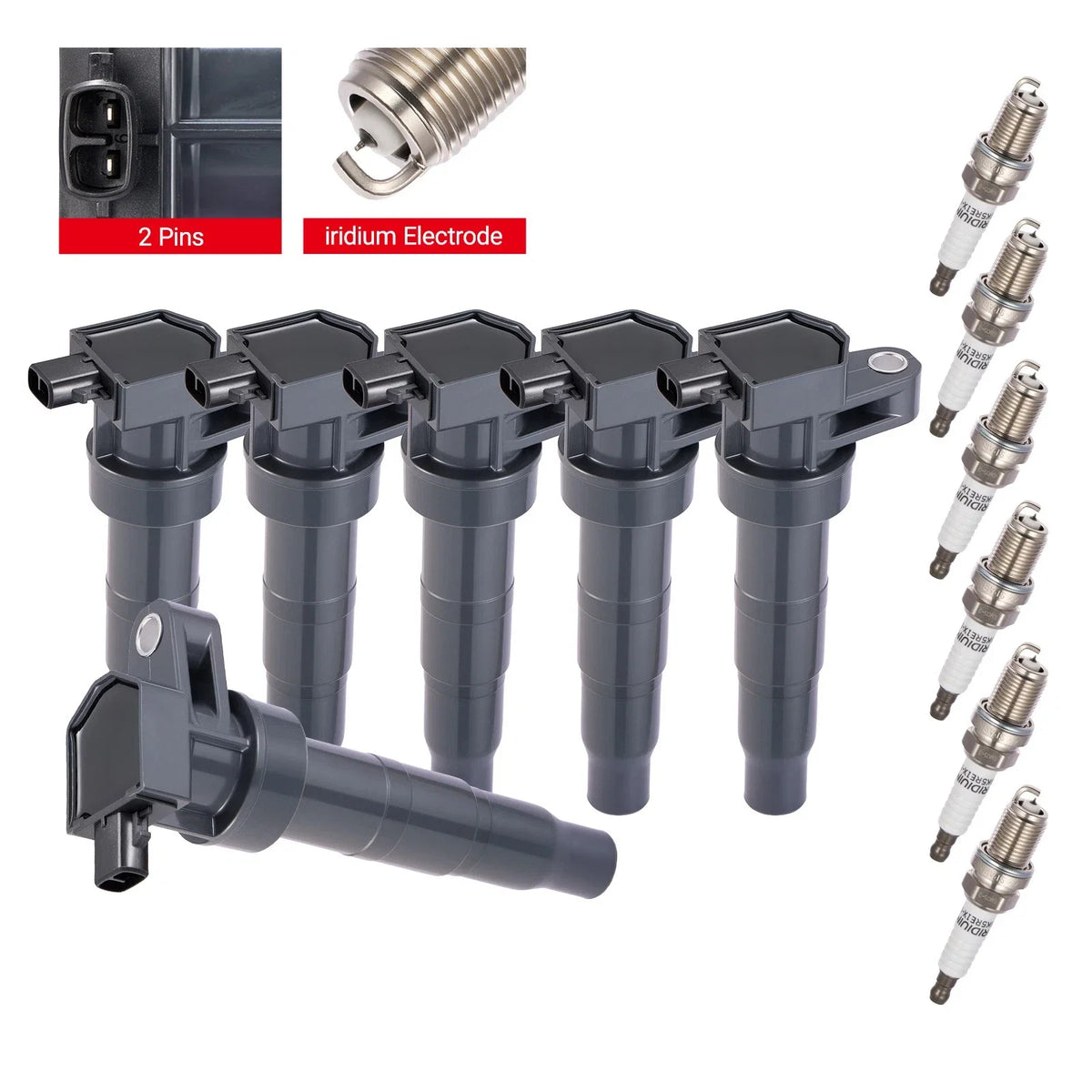 Set of 6 Ignition Coils for Kia Sedona 3.8L V6 (2006–2010)