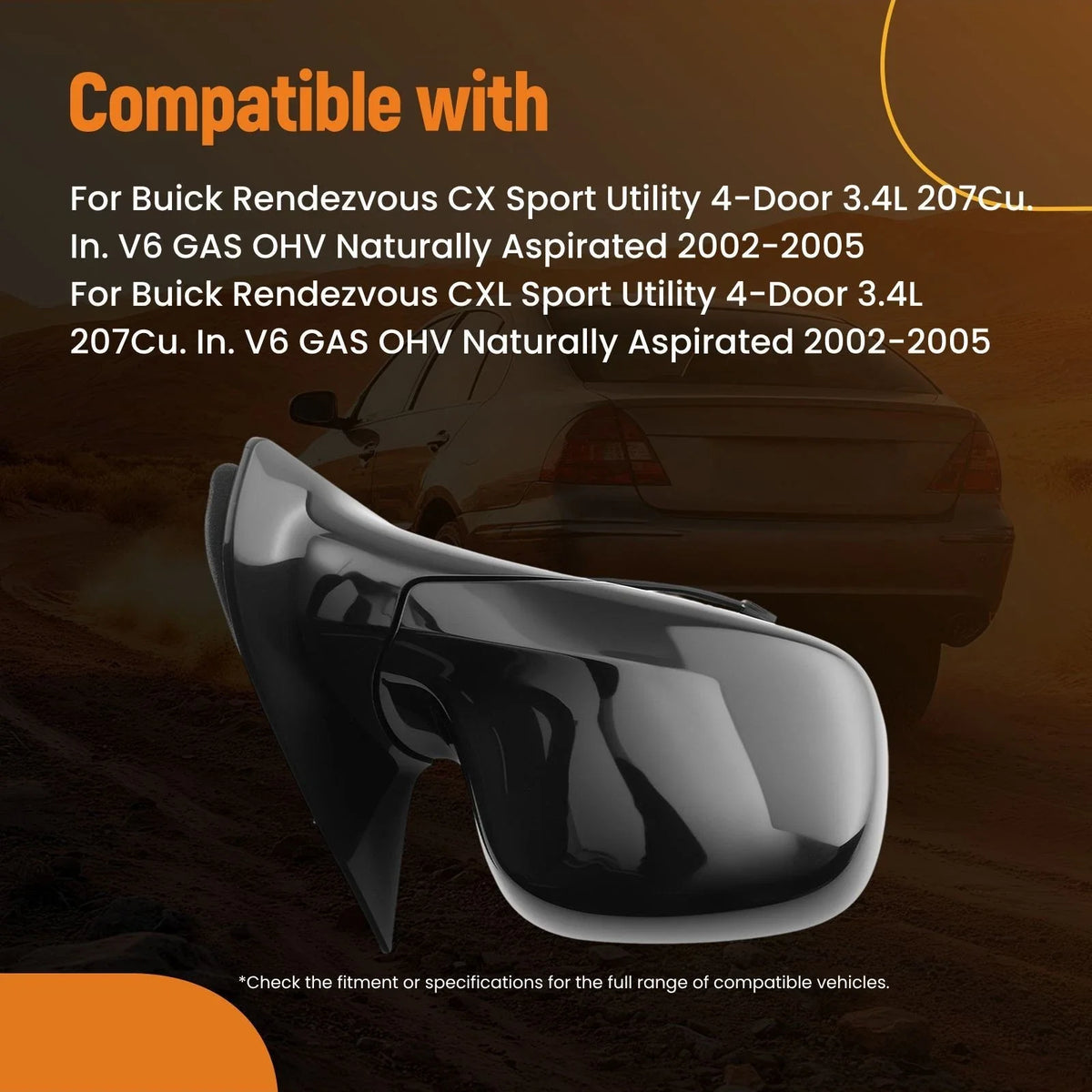 Right Side Rear View Mirror for Buick Rendezvous (2002–2007) GM1321300