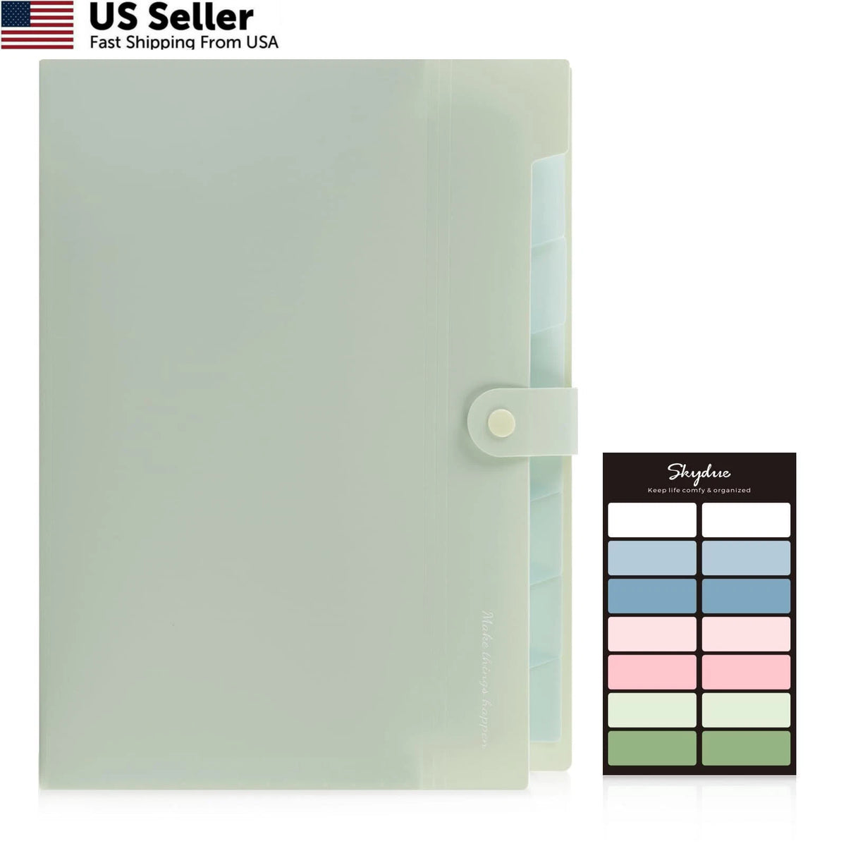 Expanding File Organizer for A4, Letter (8.511) - Light Green