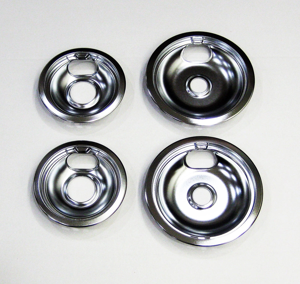 Set of 2 Range Burner Drip Pan Bowl Bibs for GE Chrome WB32X107 WB32X106