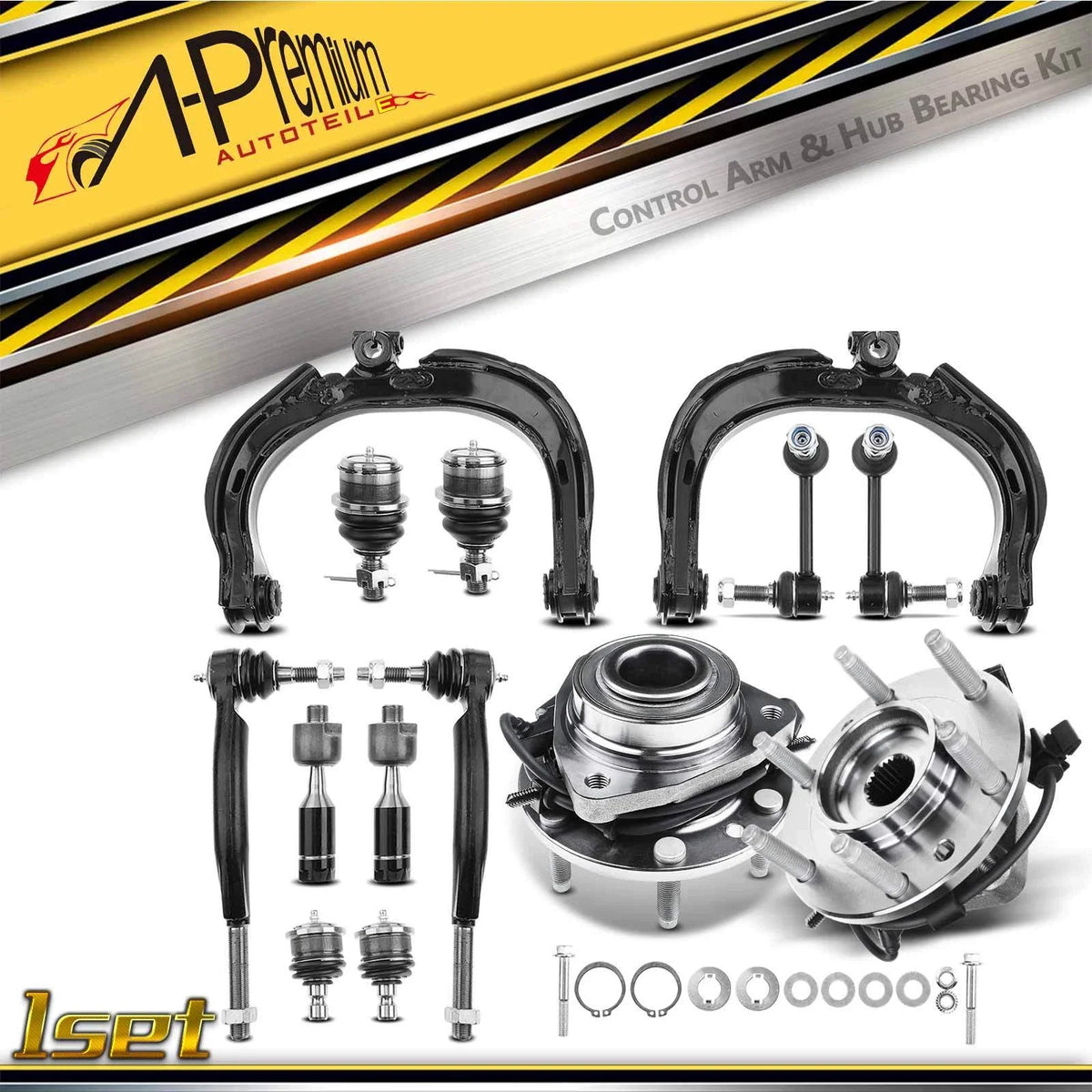 Set of 14 Front Wheel Bearing Control Arm Ball Joint Kit for Chevy SSR (2003–2006)