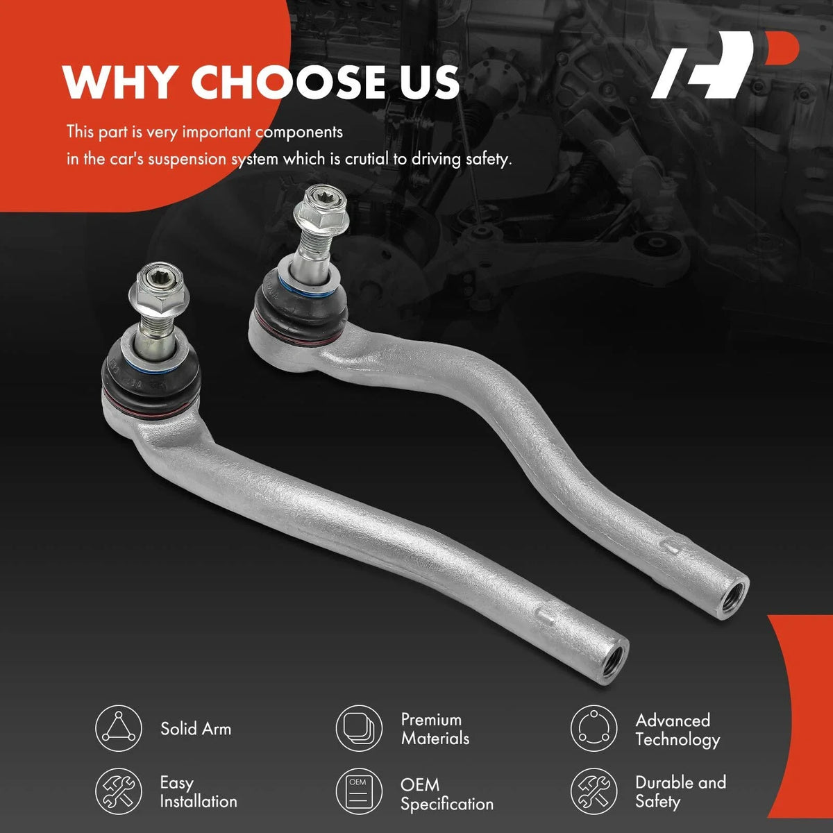 2X Front Outer Tie Rod End for Mercedes-Benz R320 R350 R500 R63 AMG (2006–2013)