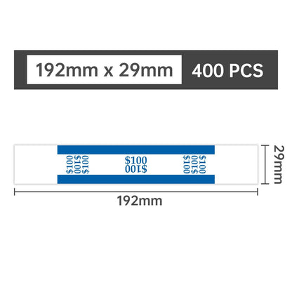 Pack of 400 Self Sealing Currency Straps for Bill