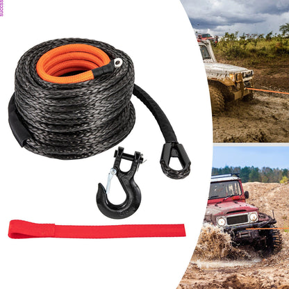 Synthetic Winch Rope Line 3/8" x 92ft for Truck SUV (25500LBS)