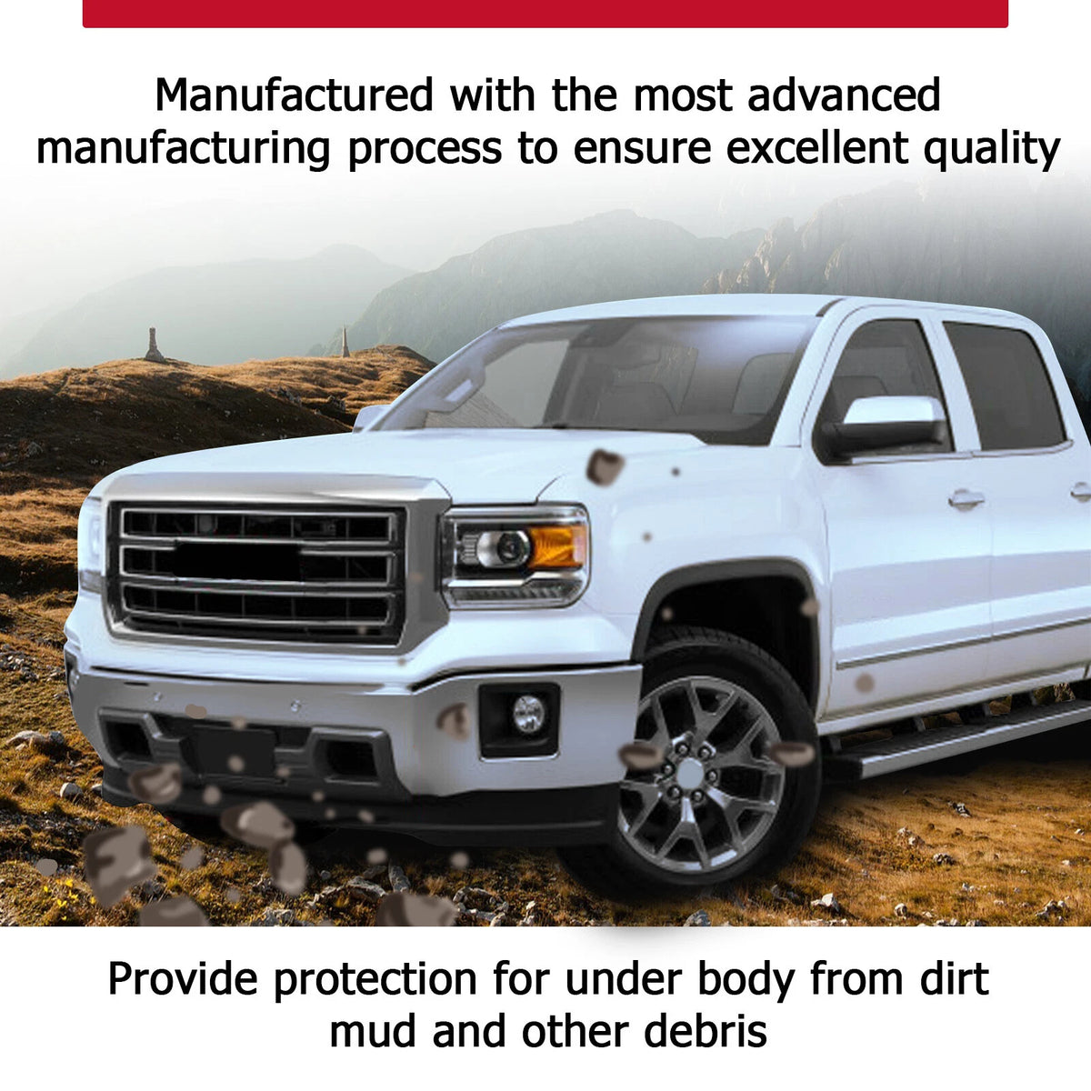 Front Lower Bumper Valance Panel Skid Plate for GMC Sierra 1500 (2014–2015) - Replace 22902312, CON-A000000231, GM1053100