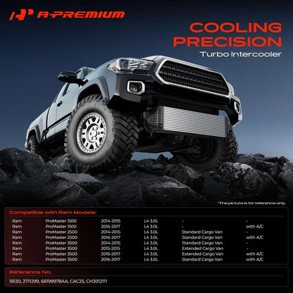 Intercooler for Ram ProMaster 1500 2500 3500 (2014–2017) 68198978AA, 18130