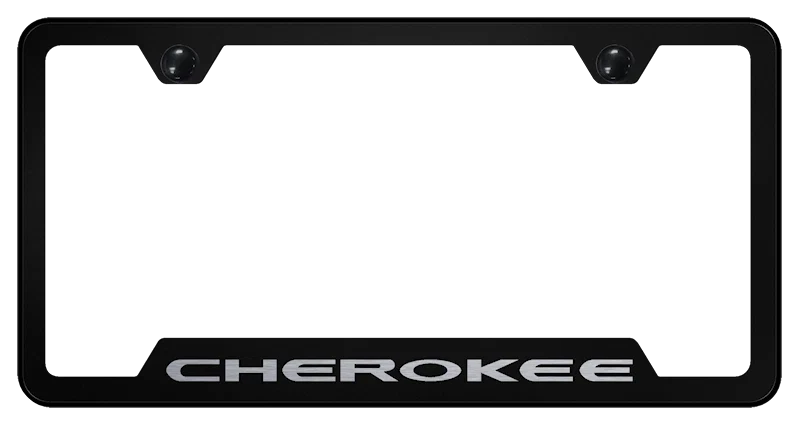 License Plate Frame Black Front for Jeep Cherokee (Premium Licensed) (2014–2023)
