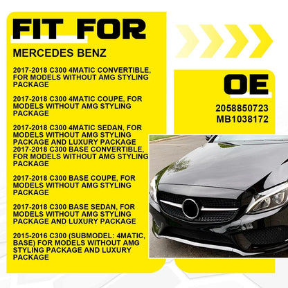 LH Front Fog Light Cover for Mercedes Benz C300 (2015–2018)