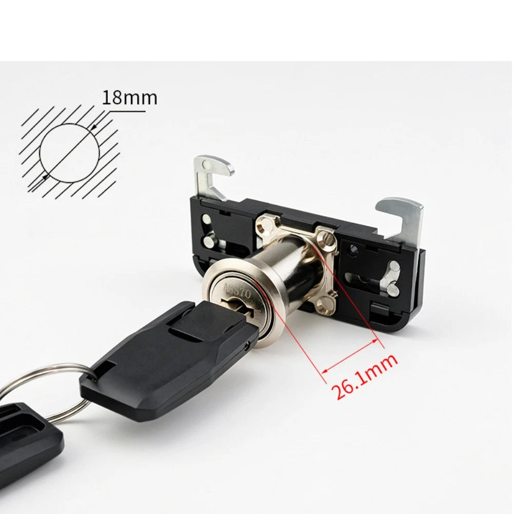 Folding Key Rolling Door Lock for File Cabinet (ABS Zinc Alloy)
