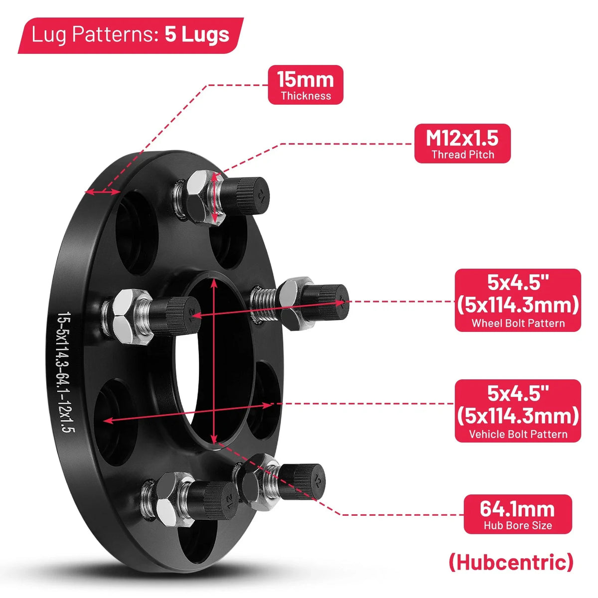 Set of 4 Hubcentric Wheel Spacers for Acura TLX (2015–2020)