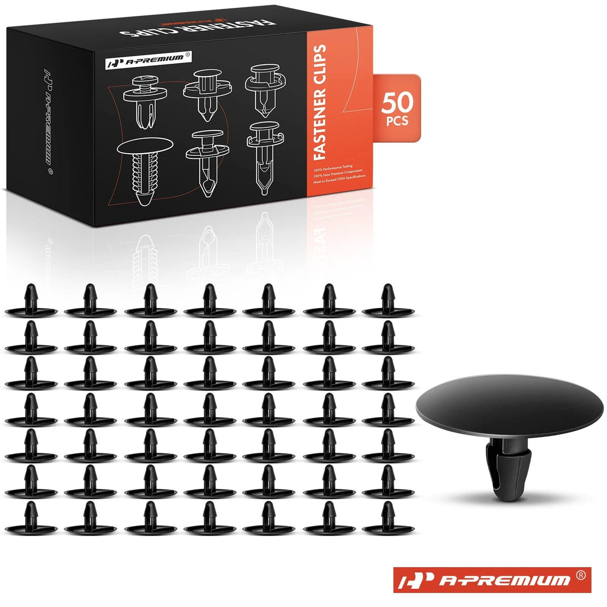 50Pcs Nylon Black Bonnet Insulation Clips for Toyota (9046708081, 90467-08081)