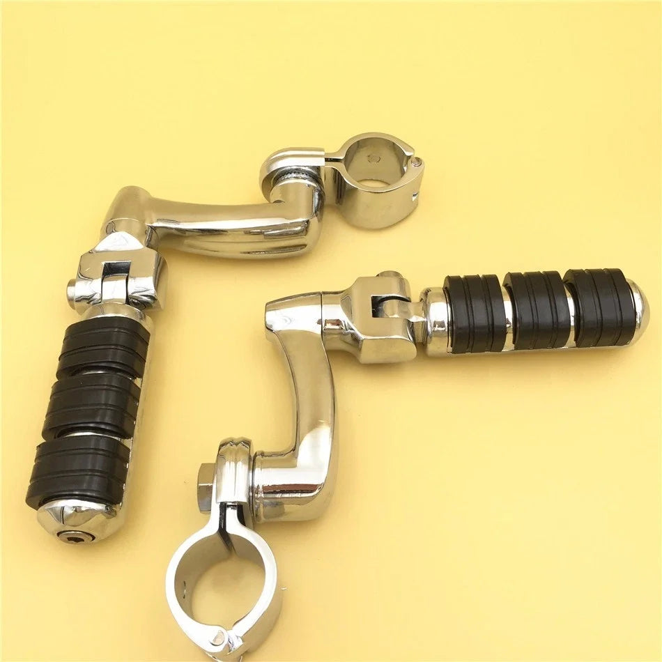 Chrome 1.5" Clamp Footrest Foot Peg for Triumph Rocket 3 (2004–2023)