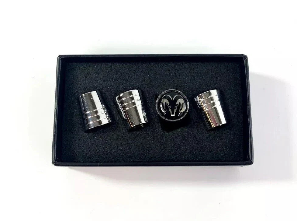 Valve Stem Caps Premium Chrome Tapered With Dodge Logo for Dodge (2010–2024)