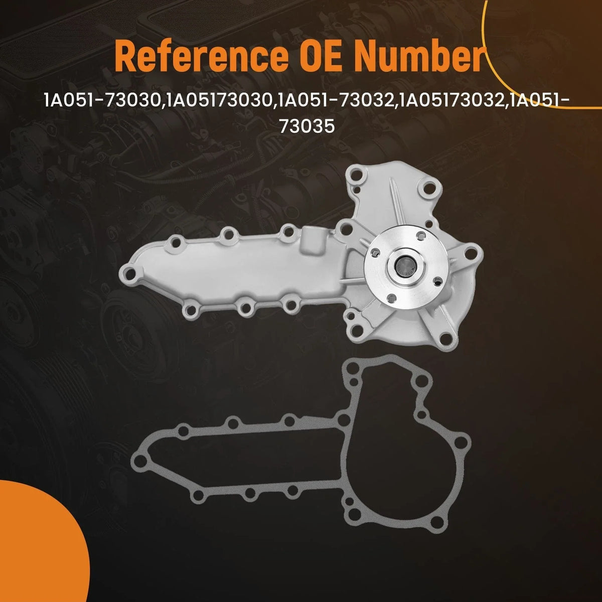 Water Pump for Kubota L3901 (2016–2023) 1A051-73035 25-15568-00SV 1A051-73036
