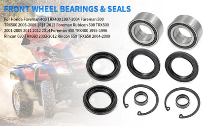 Front Wheel Bearings Seals Kit for Honda Foreman Rubicon 500 (2001–2023)