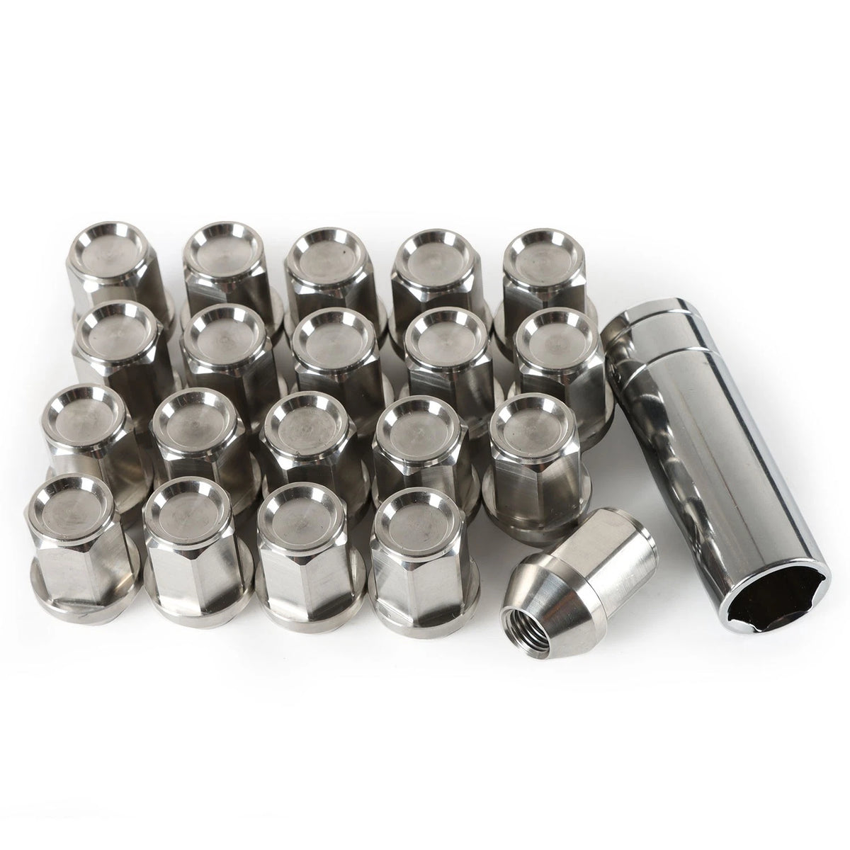 Set of 20 Stainless Steel Lug Nuts M12x1.5 for Wheel (Hex 19mm Length)