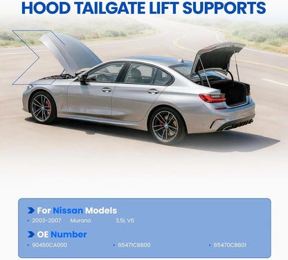 4X Lift Supports for Nissan Murano (2003–2007) - Front Hood & Rear Tailgate