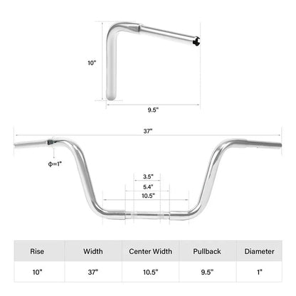 10" 12" 14" 16" 18" Rise Ape Hanger Handlebar for Harley Sportster XL