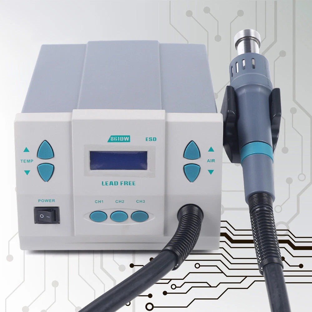 Hot Air Gun Digital Display BGA Rework Station with 3 Nozzles (110V)