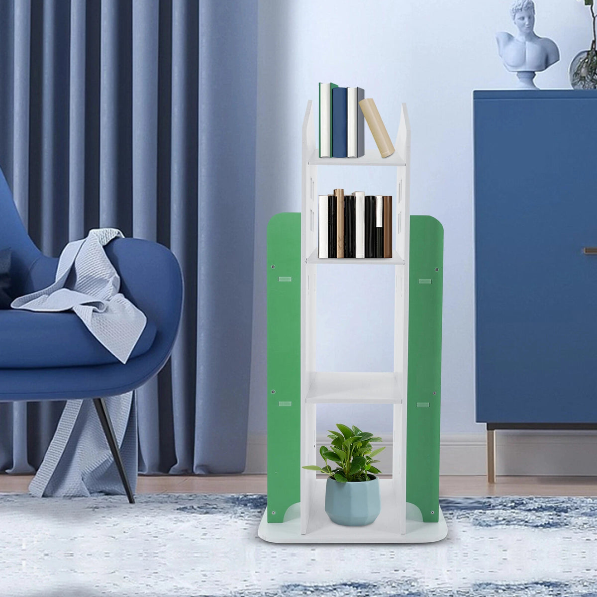 360° Rotating Bookshelf for Freestanding Display Rack