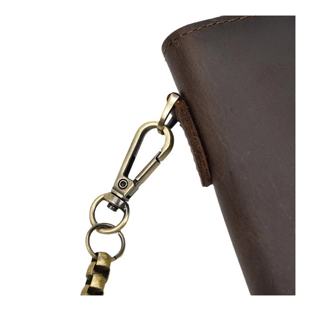 Leather Credit ID Card Holder for Biker Trucker Wallet (USA)