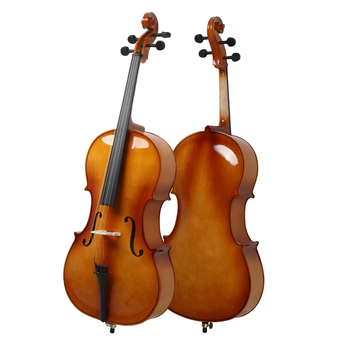 4/4 Size Basswood Cello Set with Bow and Rosin for Cello
