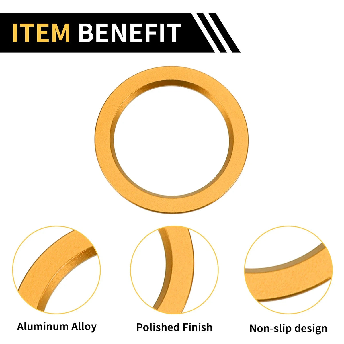 Engine Start Stop Button Knob Cover Ring for Toyota Tacoma (2016–2023) Gold Tone