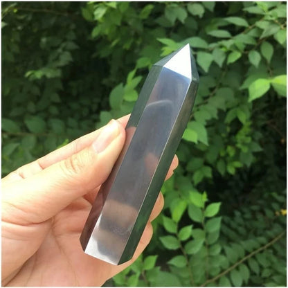 2X Natural Hematite Tower Tip Obelisk Crystal Specimen Decor