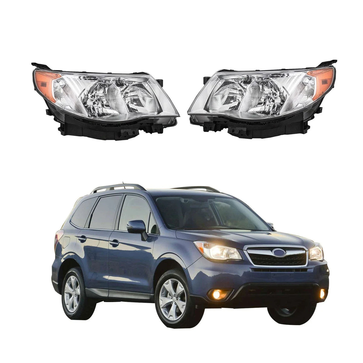 Set of 2 Halogen Headlights for Subaru Forester (2009–2013)