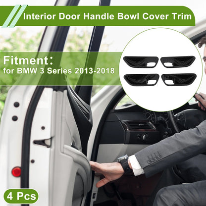 Set of 4 Interior Door Handle Bowl Cover Trim for BMW 3 Series (2013–2018) ABS