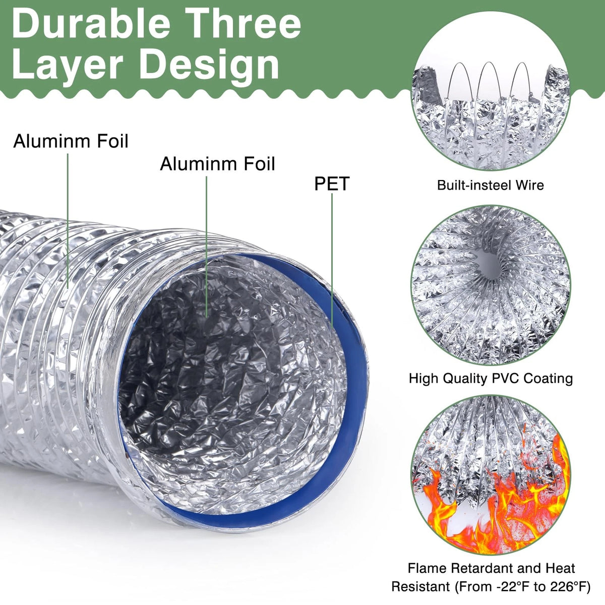 4 Inch Dryer Vent Hose Kit for Universal Applications (10 Feet)