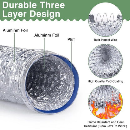 4 Inch Dryer Vent Hose Kit for Universal Applications (10 Feet)