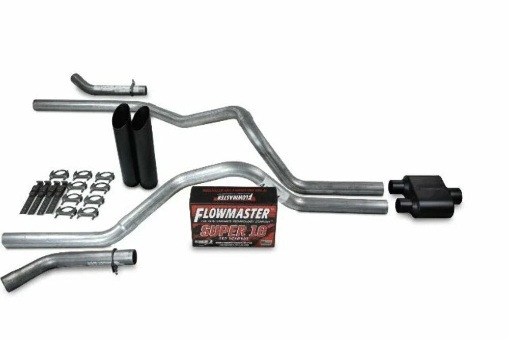 2.5" Dual Exhaust Kit for Chevy GMC 1500 (2019–2025) - Flowmaster Super 10 Black Tip