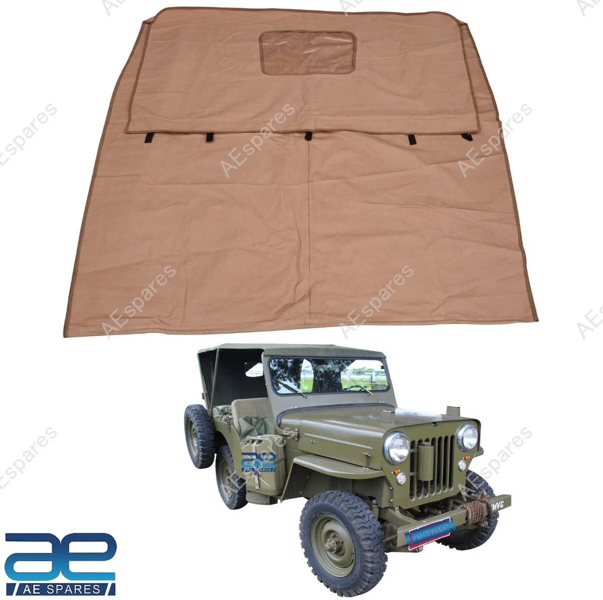 Canvas Soft Top for Jeep CJ2A CJ3A (1945–1953) - Camel Color